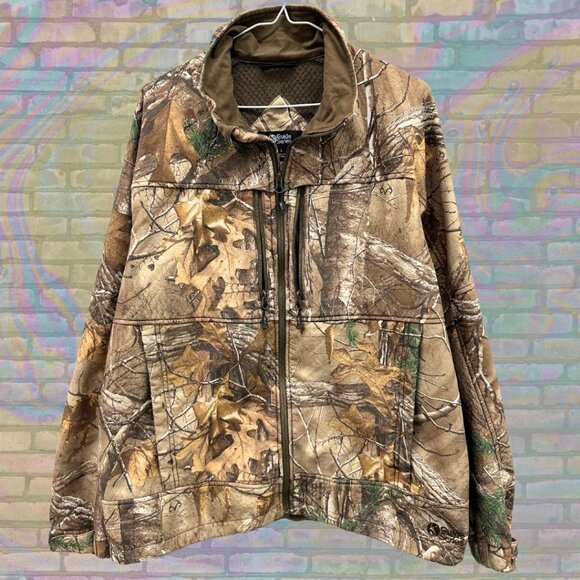 Vintage Camo Outdoors Light Jacket - Realtree Mossy Oak Zip-Up Size Large - Picture 1 of 5
